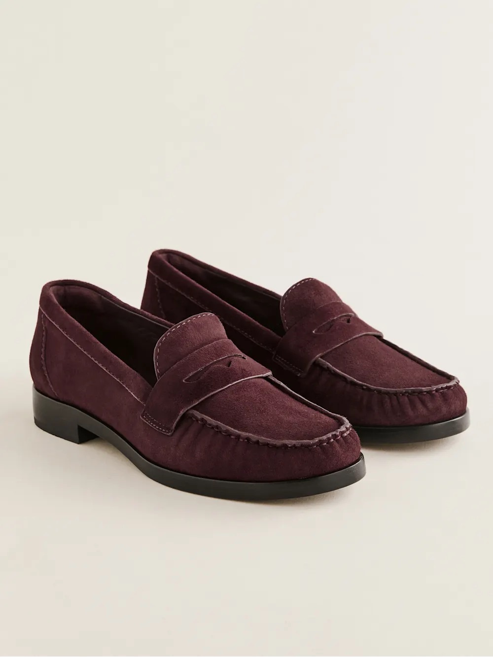 Reformation- Ani Ruched Loafer, Ruby Suede